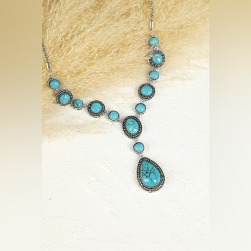 Private Label Turquoise Statement Necklace - Picture 5 of 9